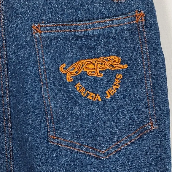NWOT! 90s Italian Designer Krizia Jeans High Waist 28" Cotton Stretch Logo 33 EU - Picture 5 of 10